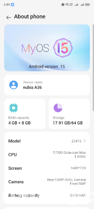 ZTE Nubia A36